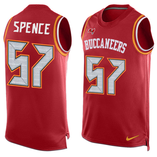 Men's Limited Noah Spence Nike Jersey Red - #57 Player Name & Number Tank Top NFL Tampa Bay Buccaneers